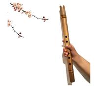 ALFAAL bamboo flute instrument 1PC Traditional 6 Holes Bamboo Flute Vertical Flute Instrument Wooden Color(F Key)