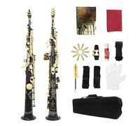 ALFAAL Bb Saxophone Saxophone Brass Body B Flat Sax Set With Case Saxophone Parts Accessory Professional Woodwind Instruments (Color : Bk)