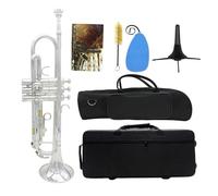 ALFAAL Bb Trumpet B Flat Brass Gold Silver Trumpet For Beginners With Accessories (Color : 04)