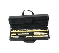 ALFAAL Beginner C Flute 17 Open Holes Flute Instrument Professional G Tone Flute Gold Plated Body Silver Plated Keys Alto Flute