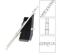 ALFAAL Beginner C Flute Flute 16 Closed Open Holes C Key Flute Woodwind Instrument Concert Flute Professional Flute With E Key Beginners Set(Silver)