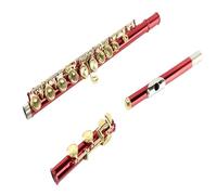 ALFAAL Beginner C Flute Flute Performance Instrument 16 Hole Closed C Flute Cupronickel B Tail E Key Red Beginner Adult Flute