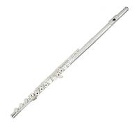 ALFAAL Beginner C Flute Flute Professional Quality Silver Plated 17 Keys Flute Open Hole Flute Musical Beginner Instrument