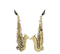 ALFAAL Beginner saxophone Bb Soprano Saxophone Black Nickel Plated B Flat Set With Case Saxophone Accessories Professional Beginner Instrument(A)