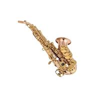 ALFAAL Beginner saxophone Bb Soprano Saxophone Phosphor Bronze Copper Gold Key Professional Beginners Play Sax With Accessories(B)