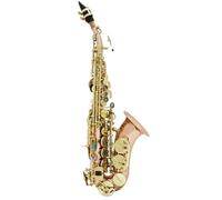 ALFAAL Beginner saxophone Beginner Professional Soprano Saxophone Bb Brass Body Engraved Key Saxophone With Reed Gloves Back Rubbing Cloth(D)