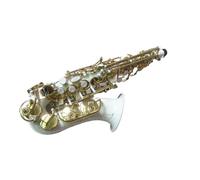 ALFAAL Beginner saxophone Curved Soprano Saxophone Brass Sax White Musical Instrument With Accessories Professional Performance