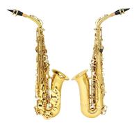ALFAAL Beginner saxophone Gold Alto Saxophone Alto Saxophone E Flat Beginner Saxophone Complete Set With Case Strap Reed Parts(A)