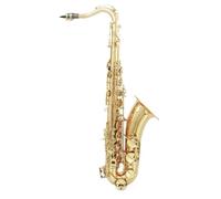 ALFAAL Beginner saxophone Professional Bb Tenor Saxophone Brass Lacquered Gold B Flat Sax Musical Woodwind Instrument With Case Accessories(C)