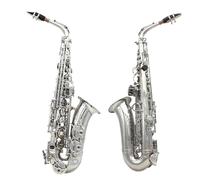 ALFAAL Beginner saxophone Silver Alto Saxophone E-flat Alto Saxophone Eb Saxophone Brass Material With Strap Cloth Bracket Accessories(B)