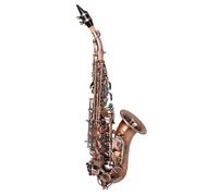 ALFAAL Beginner saxophone Soprano Saxophone Bb Brass Body Engraved Key Saxophone With Reed Gloves Back Rubbing Cloth(E)