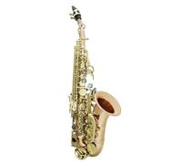 ALFAAL Beginner saxophone Soprano Saxophone Bb Brass Body Engraved Key Saxophone With Reed Gloves Back Rubbing Cloth(D)