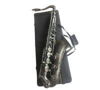 ALFAAL Beginner saxophone Woodwind Instrument Bb Tenor Saxophone Brass Body Black Matte Tenor Sax With Carry Case Gloves