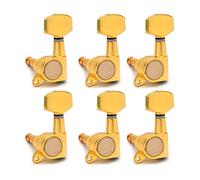 ALFAAL Big Square Sealed Guitar Tuning Pegs Keys Tuners Machine Heads For Electric Guitar Black/Gold/Chrome (Color : Gold 6L)