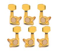 ALFAAL Big Square Sealed Guitar Tuning Pegs Keys Tuners Machine Heads For Electric Guitar Black/Gold/Chrome (Color : Gold 3R3L)