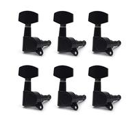 ALFAAL Big Square Sealed Guitar Tuning Pegs Keys Tuners Machine Heads For Electric Guitar Black/Gold/Chrome (Color : Black 6R)