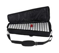 ALFAAL Black and white keys silver keys 30 tone aluminum plate carillon foldable teaching percussion instrument (Color : Silver key)