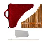 ALFAAL Chinese Musical Instrument 15-Tube G Tone Natural Bamboo Flute Adjustable Wind Panpipe Handmade Panpipe (Color : Left Hand)