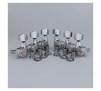 ALFAAL Chrome Guitar Locking Tuners Machine Heads Tuners 3R3L Gear Ratio 1: 21 Lock Tuning Pegs