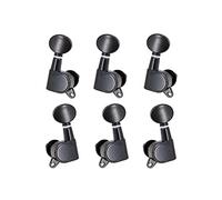 ALFAAL Chrome Guitar String Tuning Pegs Tuning Machines Machine Head Tuning Keys Oval Button (Color : Black 3 Right 3 Left)