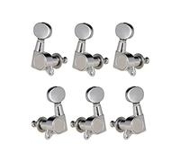 ALFAAL Chrome Guitar String Tuning Pegs Tuning Machines Machine Head Tuning Keys Oval Button (Color : Silver3 Right 3 Left)