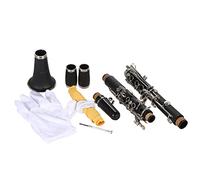 ALFAAL Clarinet Bb Cupronickel Plated Nickel 17 Key Woodwind Instrument Beginner Clarinet