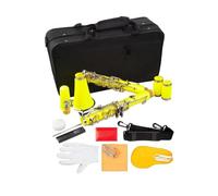 ALFAAL Clarinet Musical Professional Clarinet 17-Key Bb Flat with Case Gloves Cloth Reed Case 10pcs Reeds Yellow Color