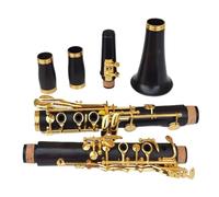 ALFAAL Clarinet Musical Professional Ebony Clarinet Bb 17 Key Silver plated Gold-plated
