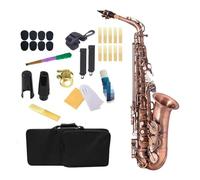 ALFAAL Eb Alto Saxophone Brass Gold Lacquer Music Instrument E-flat Sax With Case Accessories (Color : Redbronze)