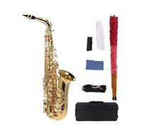 ALFAAL Eb Alto Saxophone Brass Lacquered Gold E Flat Sax Woodwind Instrument With Accessories