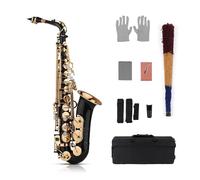 ALFAAL Eb Alto Saxophone Sax Brass Lacquered Gold With Padded Case Accessories