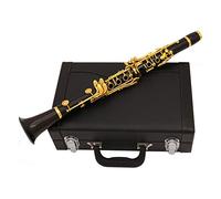 ALFAAL Ebony Wood Gold Plated Clarinet C Tone 17 Keys With Case Beginner Clarinet