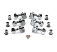 ALFAAL Electric Folk Acoustic Guitar Knob Fully Enclosed Piano Button Tuner Reel Butterfly Fishtail Twisted Handle Silver