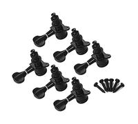 ALFAAL Electric Guitar Machine Heads Knobs String Tuning Pegs Locking Tuners Pack Of 6pcs 6R (Color : Black)