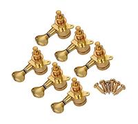ALFAAL Electric Guitar Machine Heads Knobs String Tuning Pegs Locking Tuners Pack Of 6pcs 6R (Color : Gold)