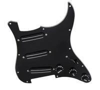 ALFAAL Electric Guitar Pickguard Pickup Black 3-Ply Sss Dual Rail Pickups Loaded Prewired Guitar Pickguards For 11 Hole Electric Guitar