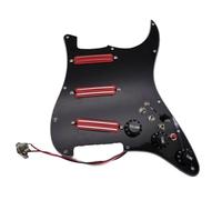 ALFAAL Electric Guitar Pickguard Pickup Guitar Prewired Loaded Pickguard With SSS Red Mini Humbucker Pickup Set High Output DCR Welding Harness For ST Guitar