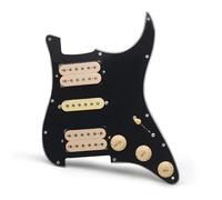 ALFAAL Electric Guitar Pickguard Pickup HSH ST Style Electric Guitar Pickguard HSH Loaded Prewired Scratchplate Assembly Pickguard Pickup(Black-Yellow)
