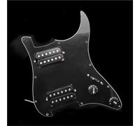 ALFAAL Electric Guitar Pickguard Pickup Loaded Prewired HH Pickguard Humbucker Pickup Assembly Set White/Black Guitar Parts(Black)