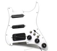 ALFAAL Electric Guitar Pickguard Pickup Loaded Prewired Scratchplate Coil Splitting 2 Mini Humbucker 4 Coil Pickguard Pickup With Single Cut Converter Pickup(B)