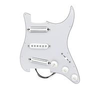 ALFAAL Electric Guitar Pickguard Pickup Loaded Prewired SSS Guitar Pickguard Dual Rail Pickup & Knobs Pots For 11 Hole FD ST Guitar Parts(White 3ply)