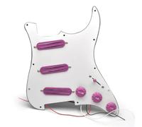 ALFAAL Electric Guitar Pickguard Pickup Multi Colour SSS Prewired Guitar Pickguard Mini Humbucker Electric Guitar 9K/9K/9K Loaded Prewired For ST Style Guitar(Purple-WH)
