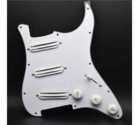 ALFAAL Electric Guitar Pickguard Pickup Prewired Pickguard Pickup Kit SSS Loaded Guitar Dual Hot Rail Humbucker Pickups Scratchplate Assembly For ST Guitar(White)