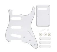 ALFAAL Electric Guitar Pickguard Pickup Set Of 3Ply SSS Pickguard 11 Hole ST Back Plate Pickup Covers 2T1V Knobs Converter Tip Bar Tip For Guitar Parts(D)