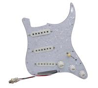 ALFAAL Electric Guitar Pickguard Pickup SSS Guitar Prewired Loaded Pickguard Single Coil Pickups Set White For ST Electric Guitar Replacement Parts