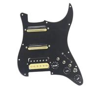 ALFAAL Electric Guitar Pickguard Pickup ST Guitar SSH Coil Splitting Prewired Pickguard Two Mini Humbucker + One Humbucker 9K/9K/15K +Silence Converter(N)