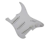 ALFAAL Electric Guitar Pickguard Pickup ST Style Electric Guitar Full Set DIY Accessory Including Prewired Pickguard Bridge SSS Pickups And Other Accessories(Silver)