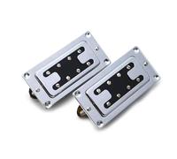 ALFAAL Electric Guitar Single Coil Pickup Set Electric Bass Humbucker Pickup Two Line 8 Hole Neck Bridge Pickup Black Gold Chrome(Chrome 2pcs)