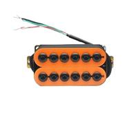 ALFAAL Electric Guitar Single Coil Pickup Set Electric Guitar Humbucker Pickups Adjustable Metal Double Coil With 4 Substitute Cable Coil Splitting Black Red(M)