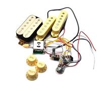 ALFAAL Electric Guitar Single Coil Pickup Set Electric Guitar Single Single Double Pickup Full Set Of Circuit With Pickup Potentiometer ST Guitar Integrated Circuit(Yellow)